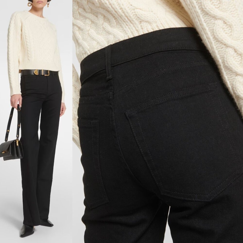 Nili Lotan Celia Distressed Black Bootcut Stretch‎ Denim Jeans Size 25 - Picture 14 of 15